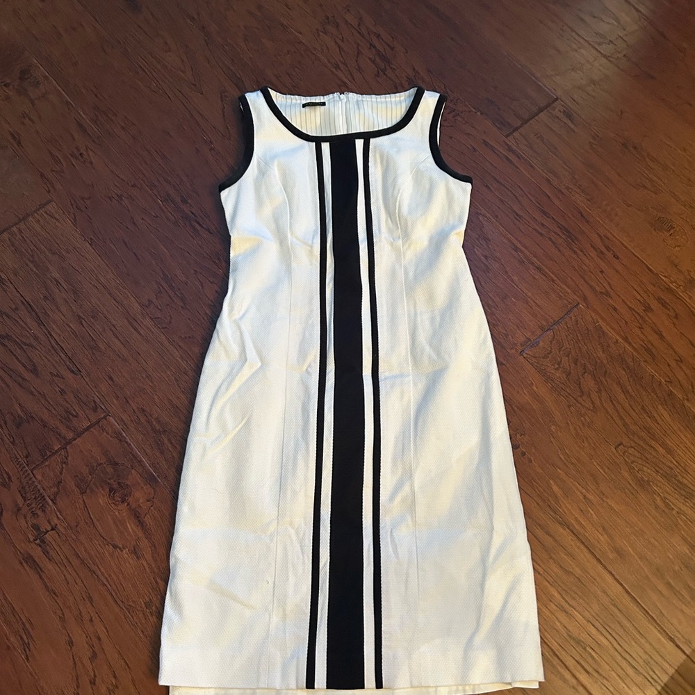 Talbots Cream Sheath Midi Dress Sleeveless Scoop Neck